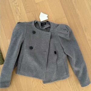 Isabel Marant Gray Pea Coat with shoulder pads